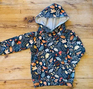 Navy Leaves Hoodie