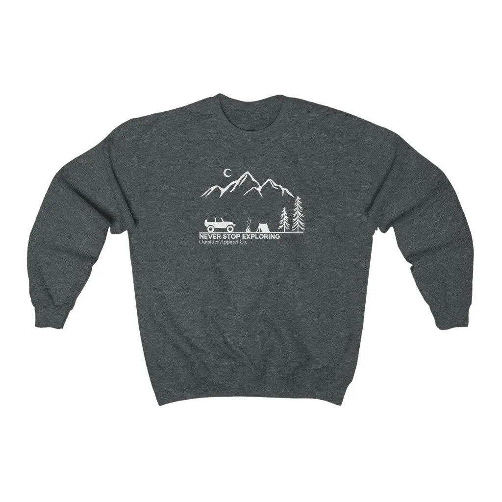 Never Stop Exploring Crewneck
