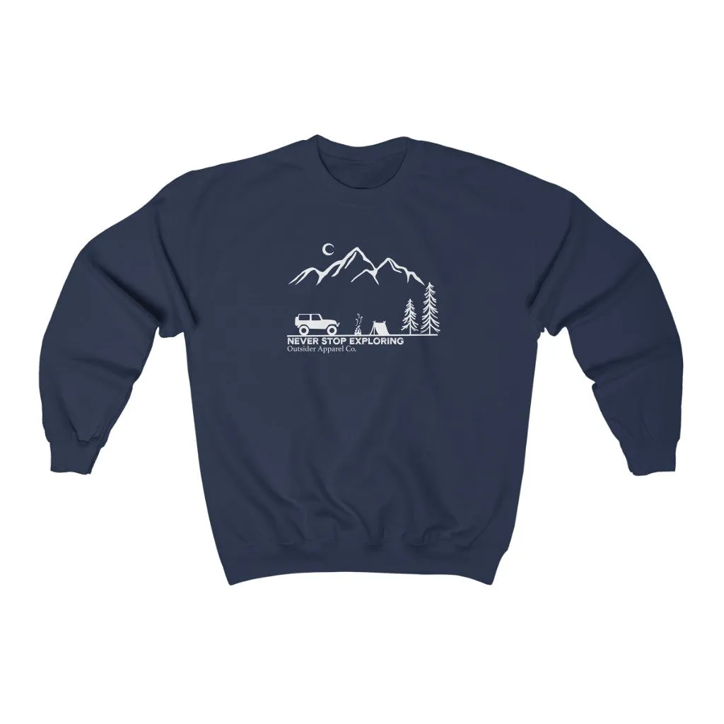 Never Stop Exploring Crewneck