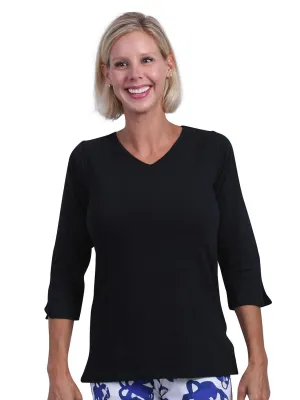 Nicole V-Neck Top Black