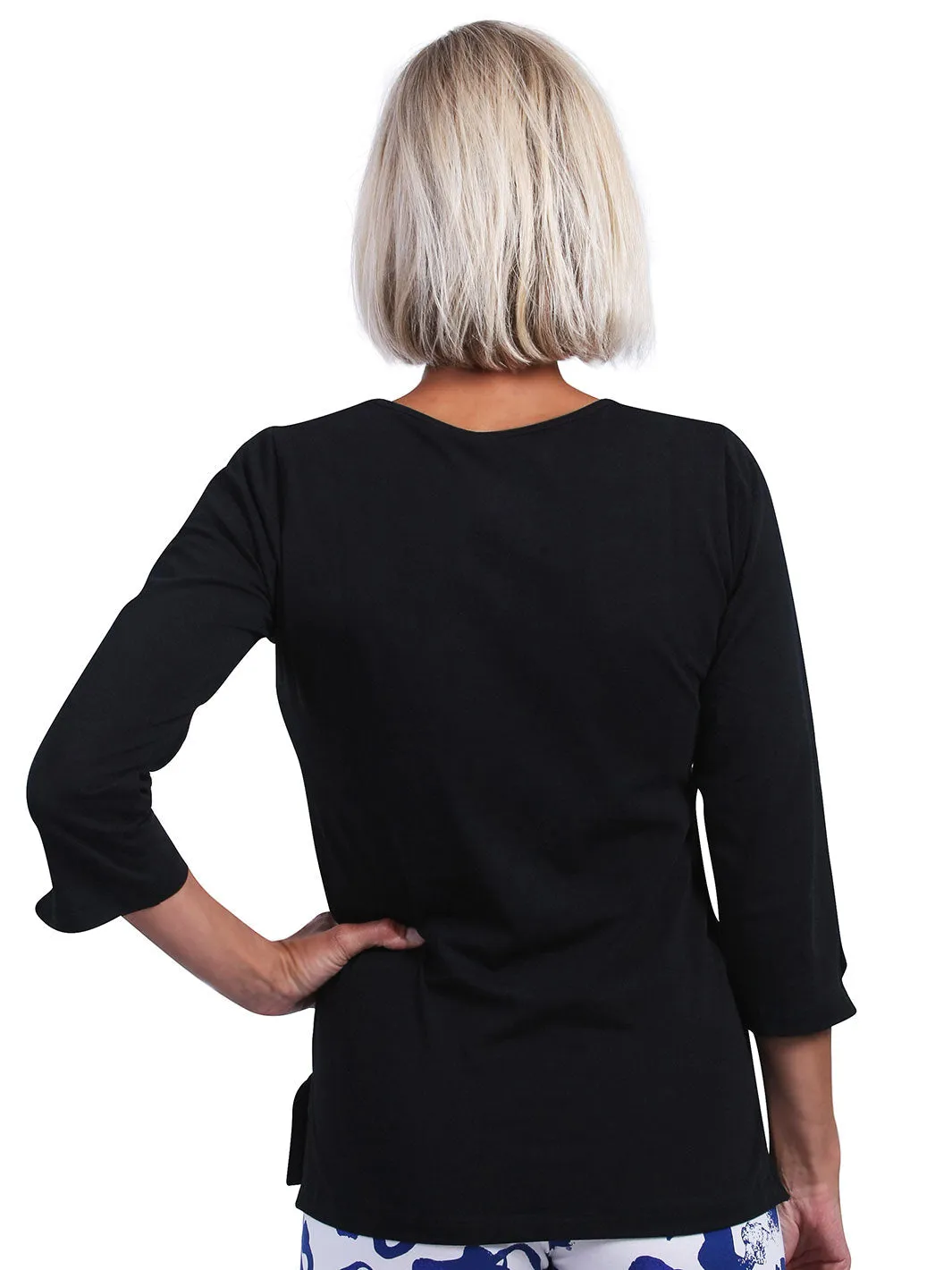 Nicole V-Neck Top Black