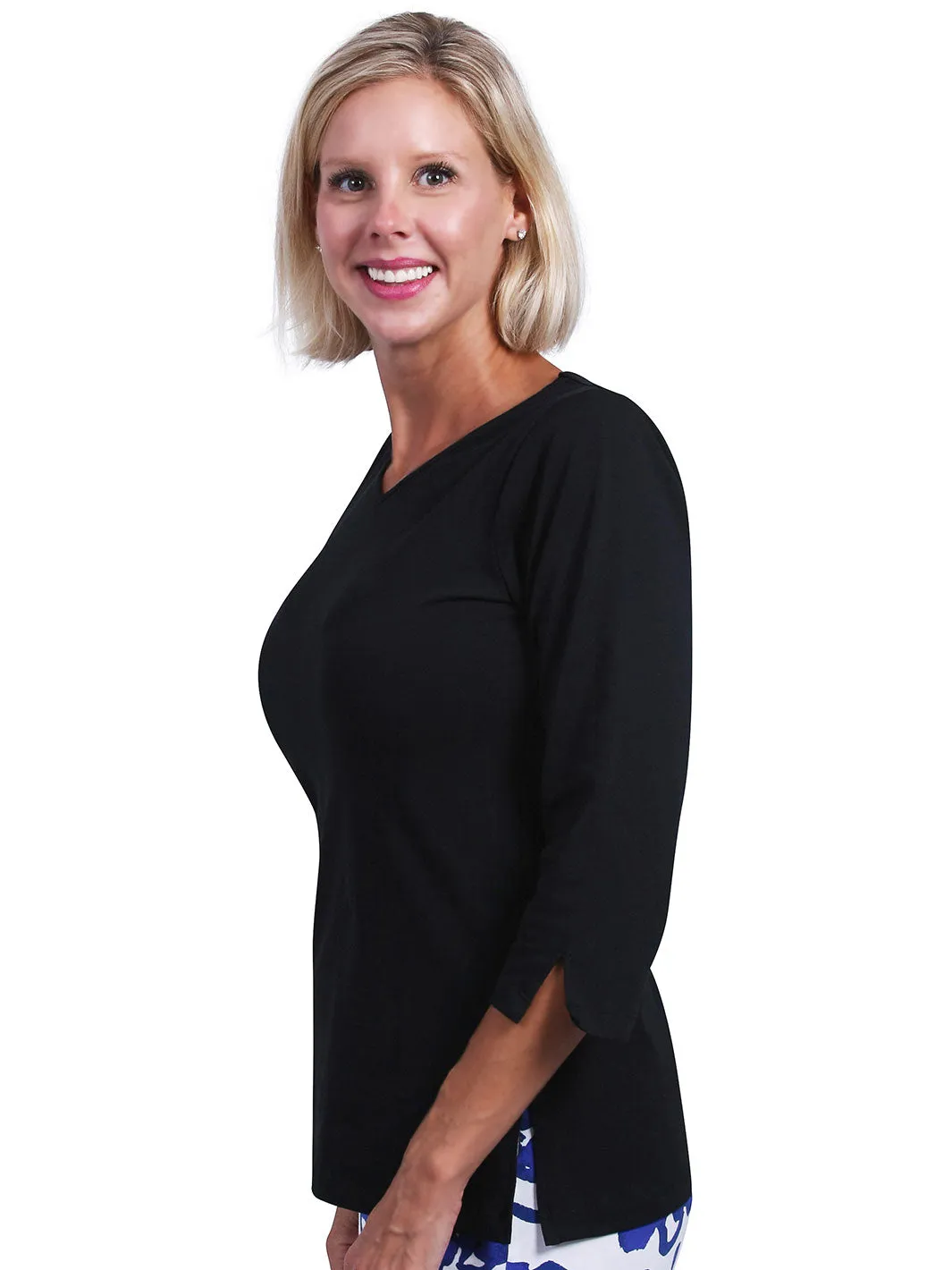 Nicole V-Neck Top Black
