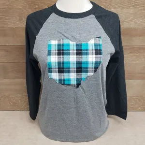 Ohio Plaid Skylar Baseball T-Shirt *RETIRED