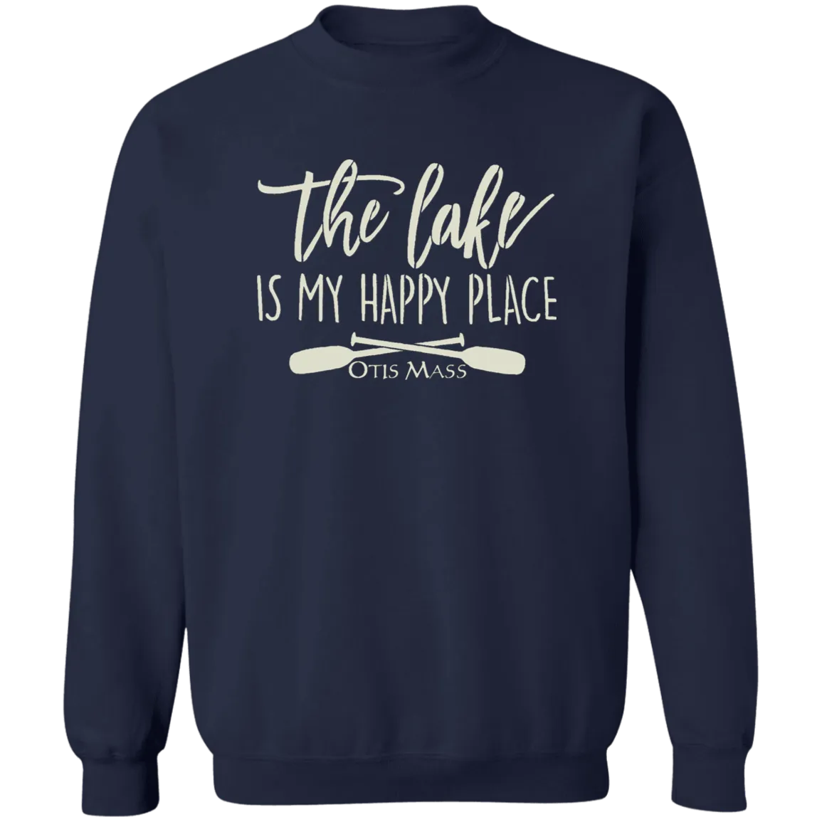 Otis Lake Happy Crewneck Pullover Sweatshirt