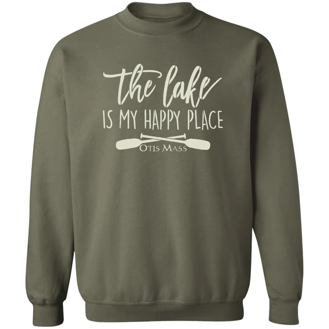 Otis Lake Happy Crewneck Pullover Sweatshirt