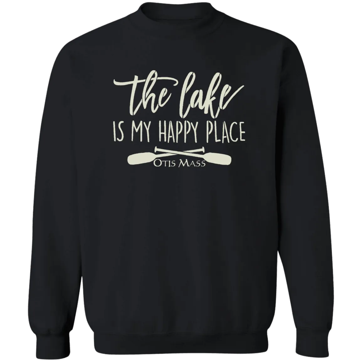 Otis Lake Happy Crewneck Pullover Sweatshirt