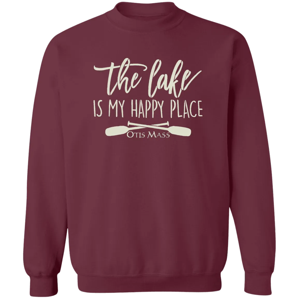 Otis Lake Happy Crewneck Pullover Sweatshirt