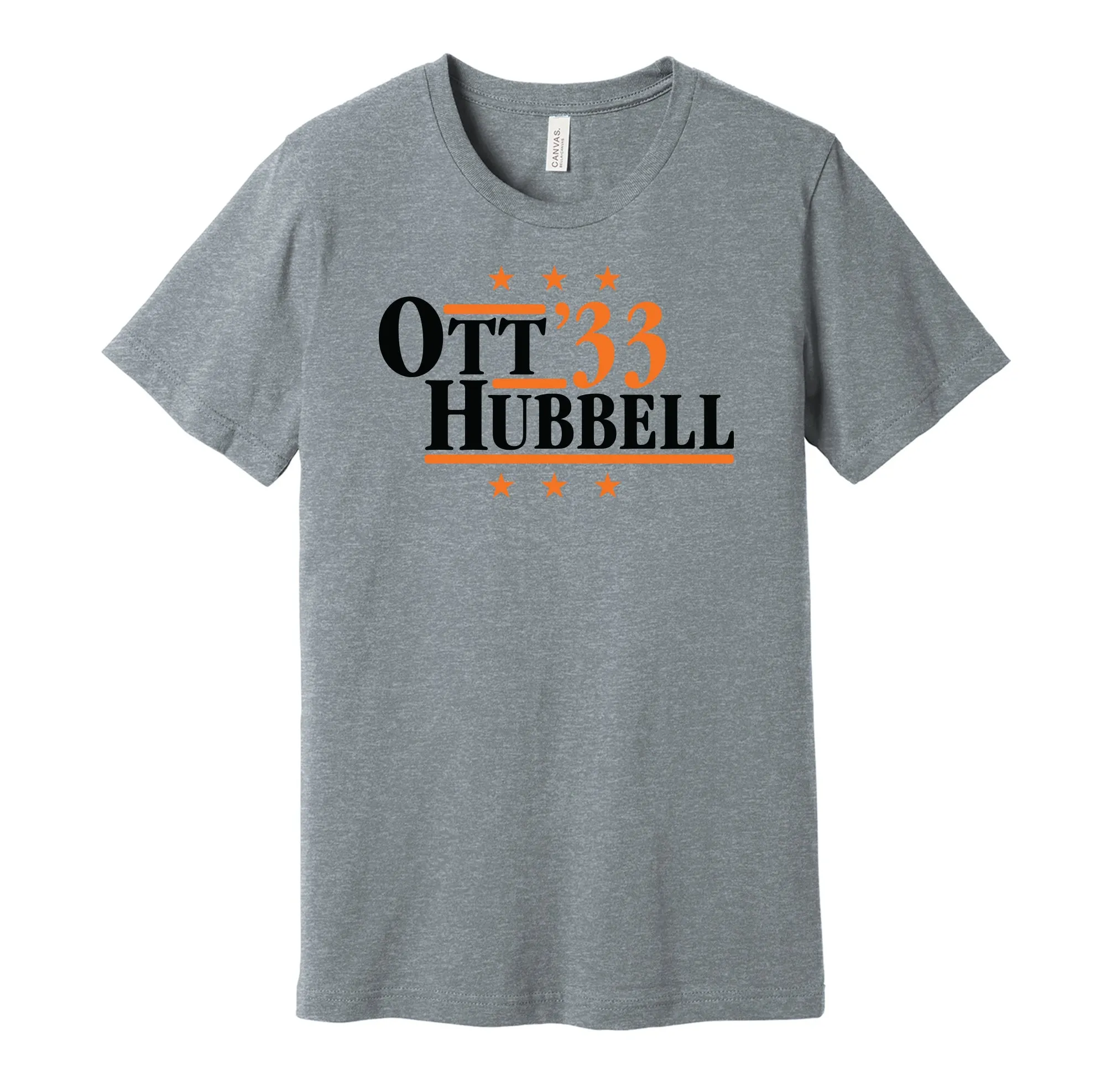 Ott & Hubbell '33 - San Francisco Baseball Legends Political Campaign Parody T-Shirt - Hyper Than Hype Shirts