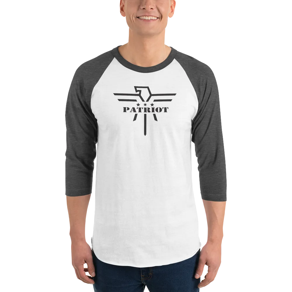 Patriot Eagle Black 3/4 Sleeve Raglan T-Shirt