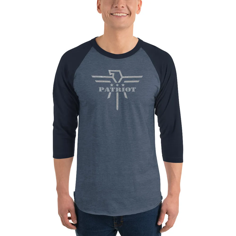Patriot Eagle Grey 3/4 Sleeve Raglan T-Shirt