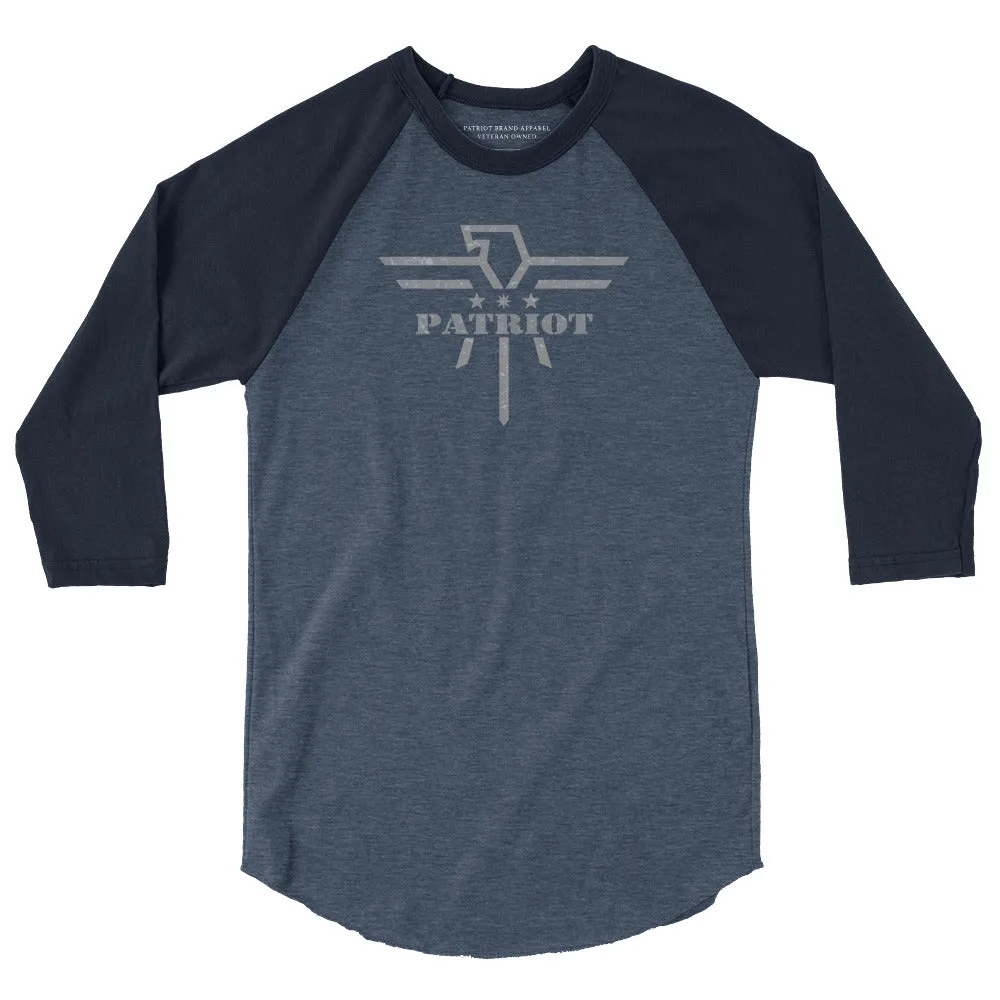 Patriot Eagle Grey 3/4 Sleeve Raglan T-Shirt
