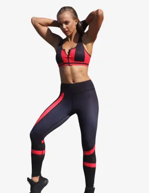 PEAK PRO LEGGINGS BLACK - RED