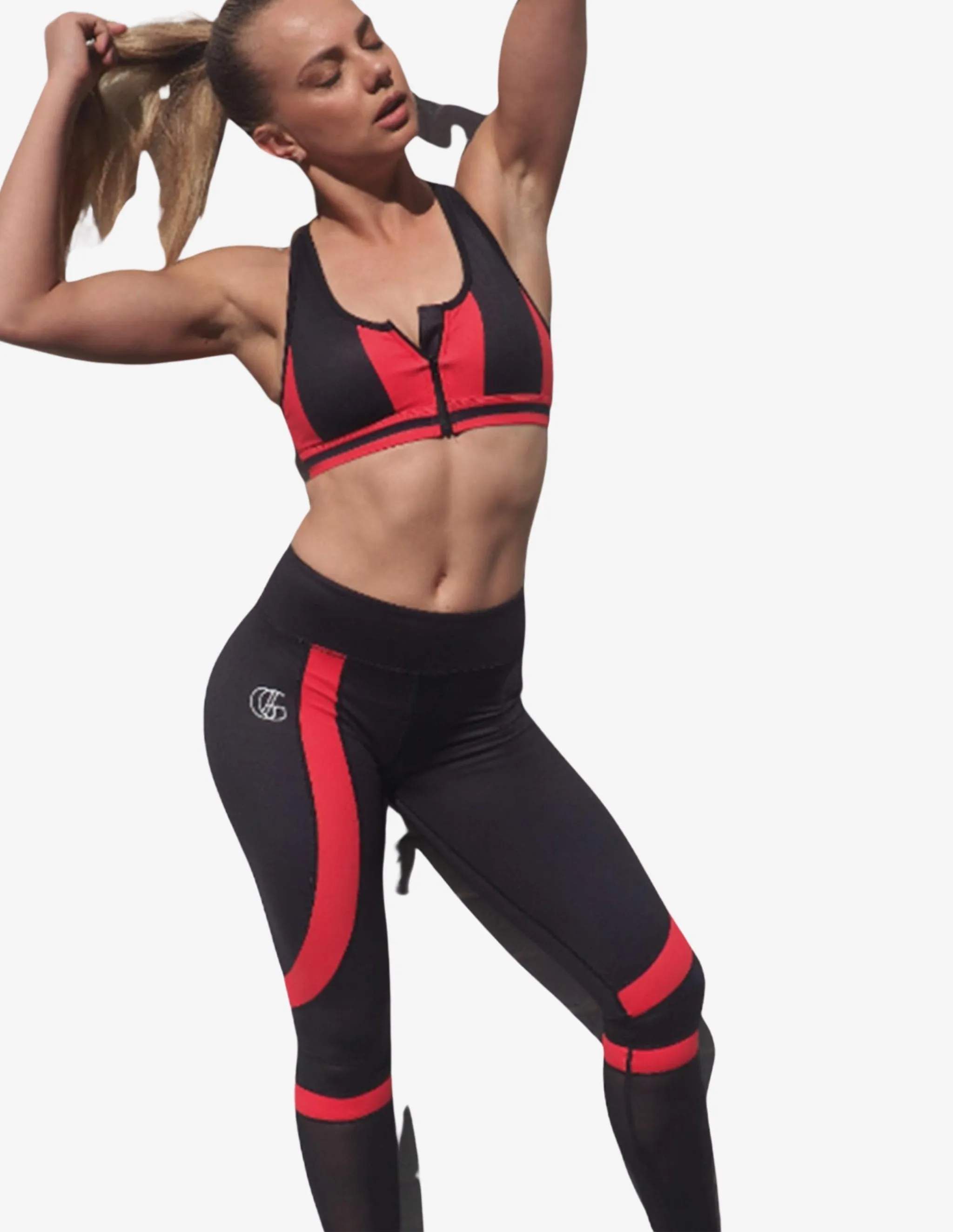 PEAK PRO LEGGINGS BLACK - RED
