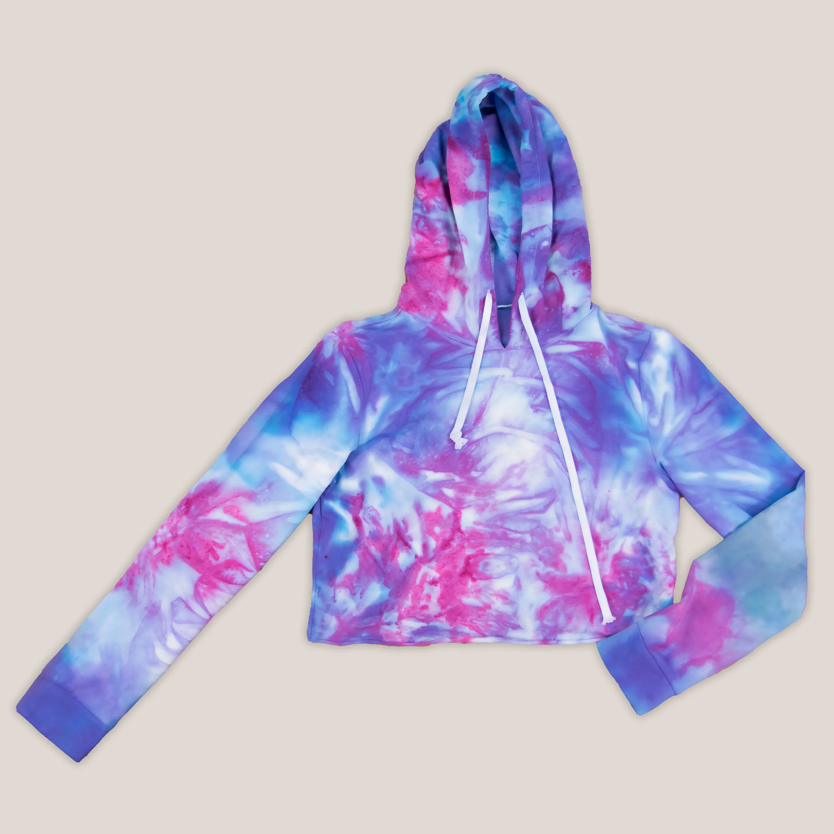 Pearl Essence Tie Dye Hoodie Crop Top