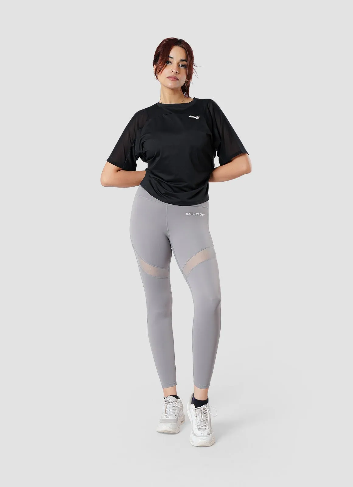 Performance Mesh Leggings - Gray