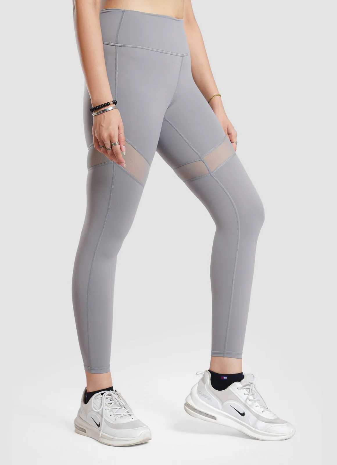 Performance Mesh Leggings - Gray