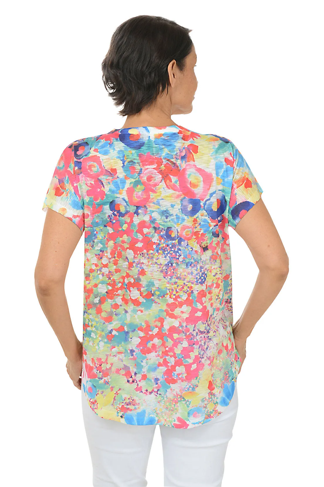 Petite Meadows Short Sleeve Slub Knit Top