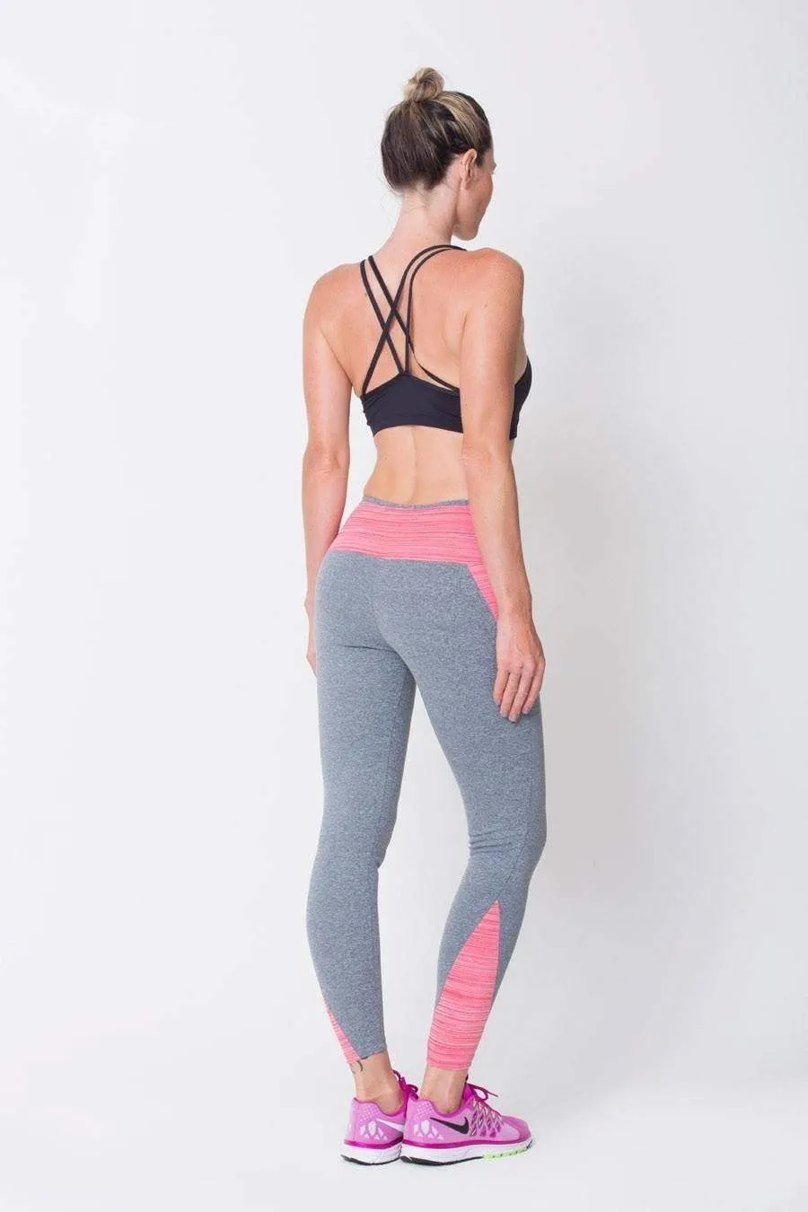 Pink/Heather Grey Superflex Leggings