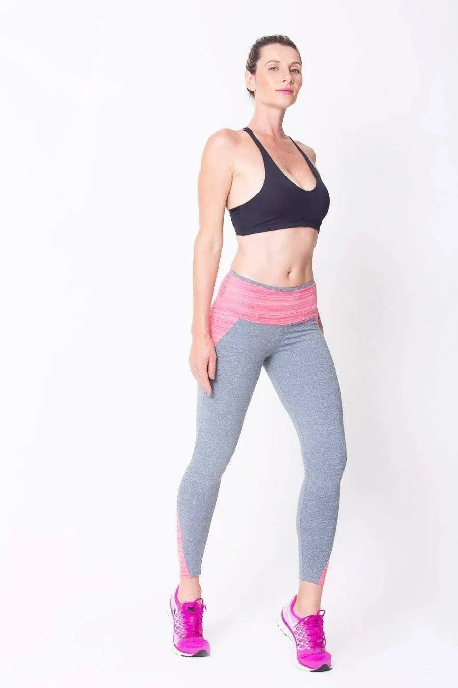 Pink/Heather Grey Superflex Leggings