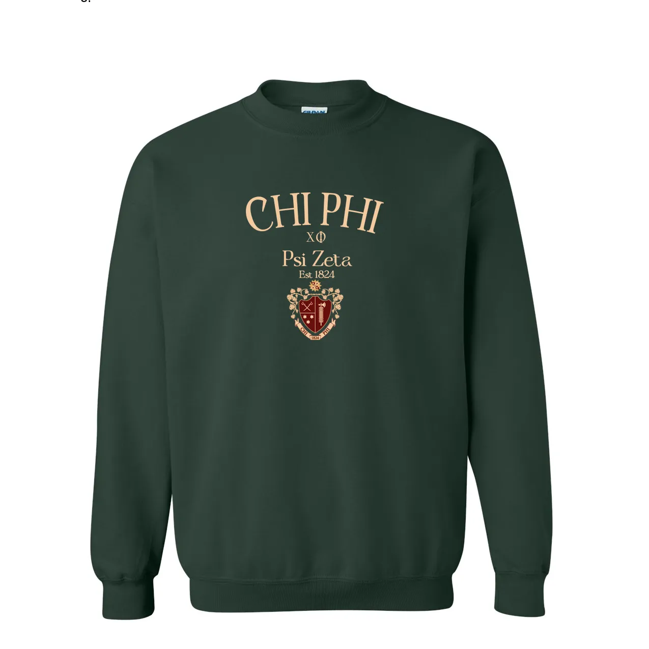 Preorder UTD Chi Phi Crest Embroidered Sweatshirts Spring 2025