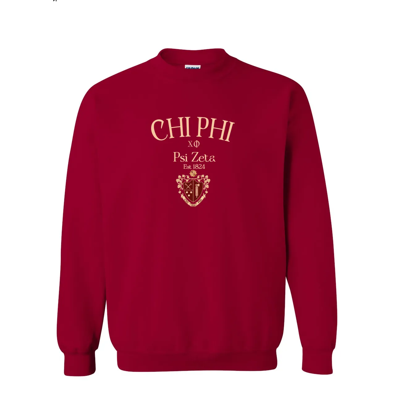 Preorder UTD Chi Phi Crest Embroidered Sweatshirts Spring 2025