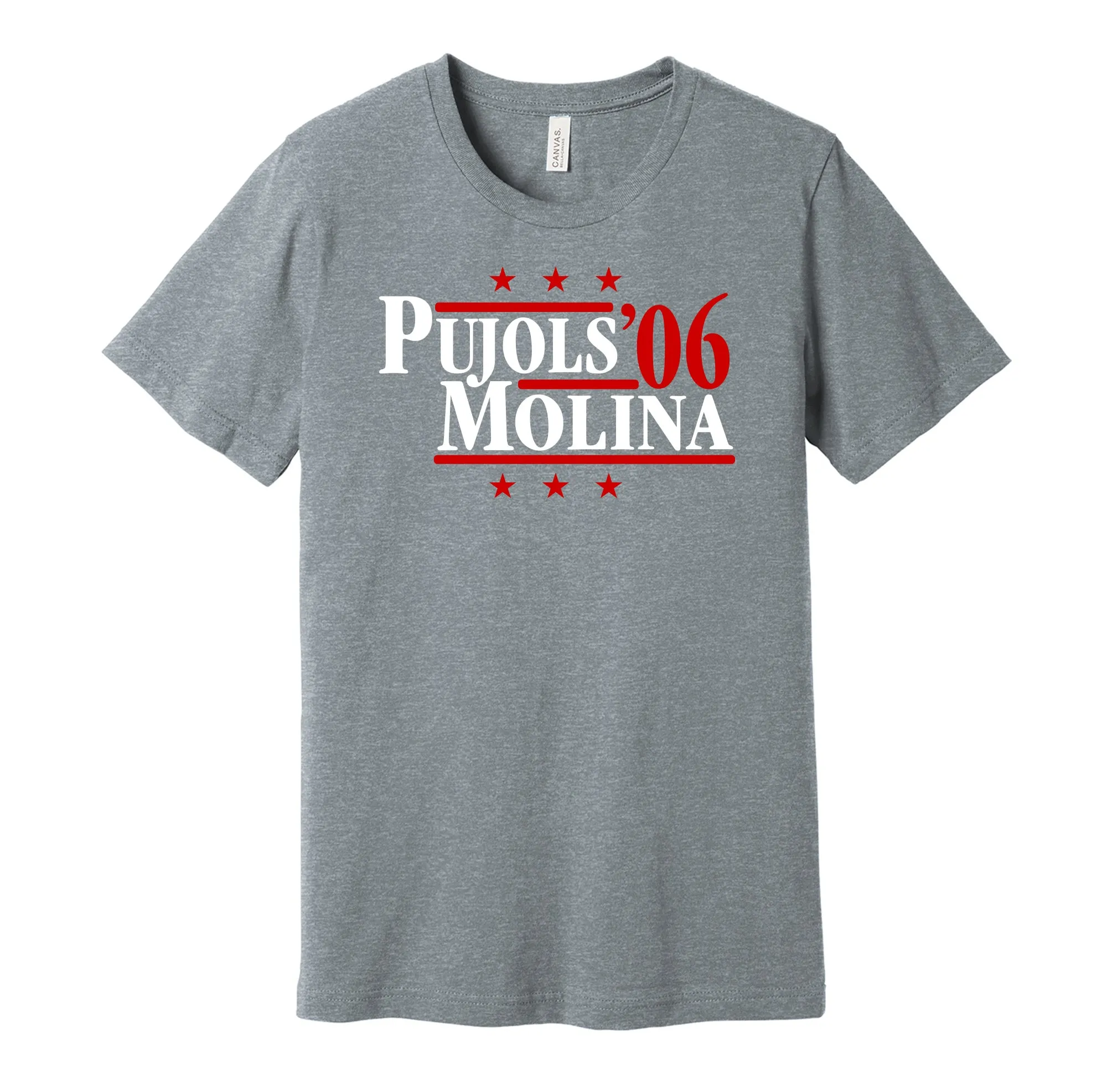Pujols & Molina '06 - St. Louis Baseball Legends Political Campaign Parody T-Shirt - Hyper Than Hype Shirts
