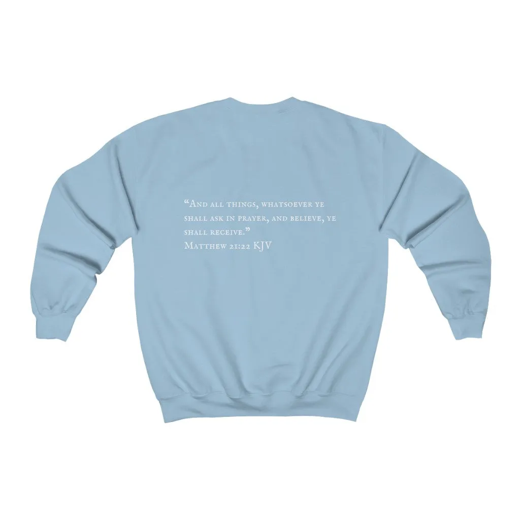 "PRAYED UP VEGAN" Crewneck  (White writing)