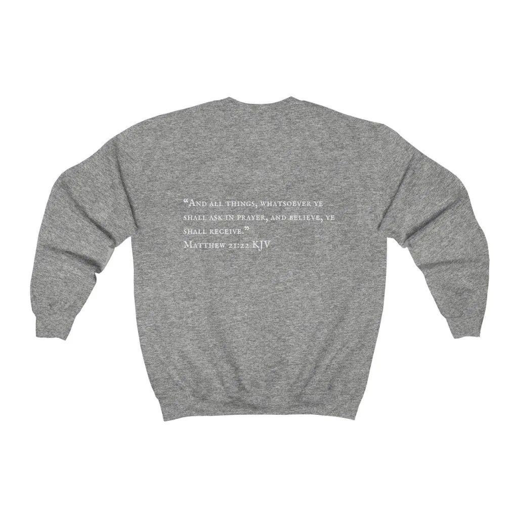 "PRAYED UP VEGAN" Crewneck  (White writing)