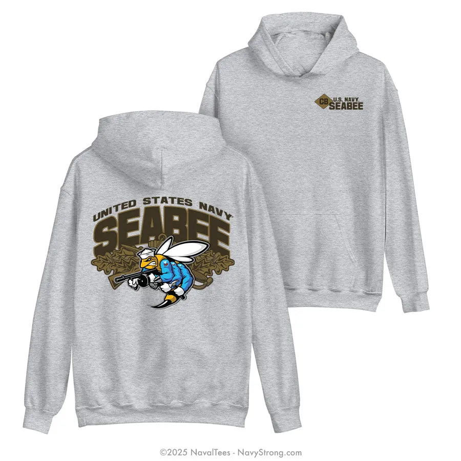 "Seabee Combat" Hooded Sweatshirt | Grey
