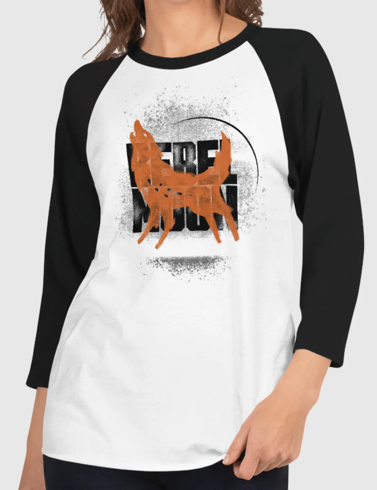 Rebel Moon Kora Logo Raglan Shirt [White/Black]