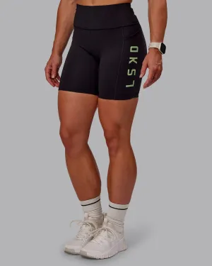 Rep Mid Short Tight - Black-Surreal Green
