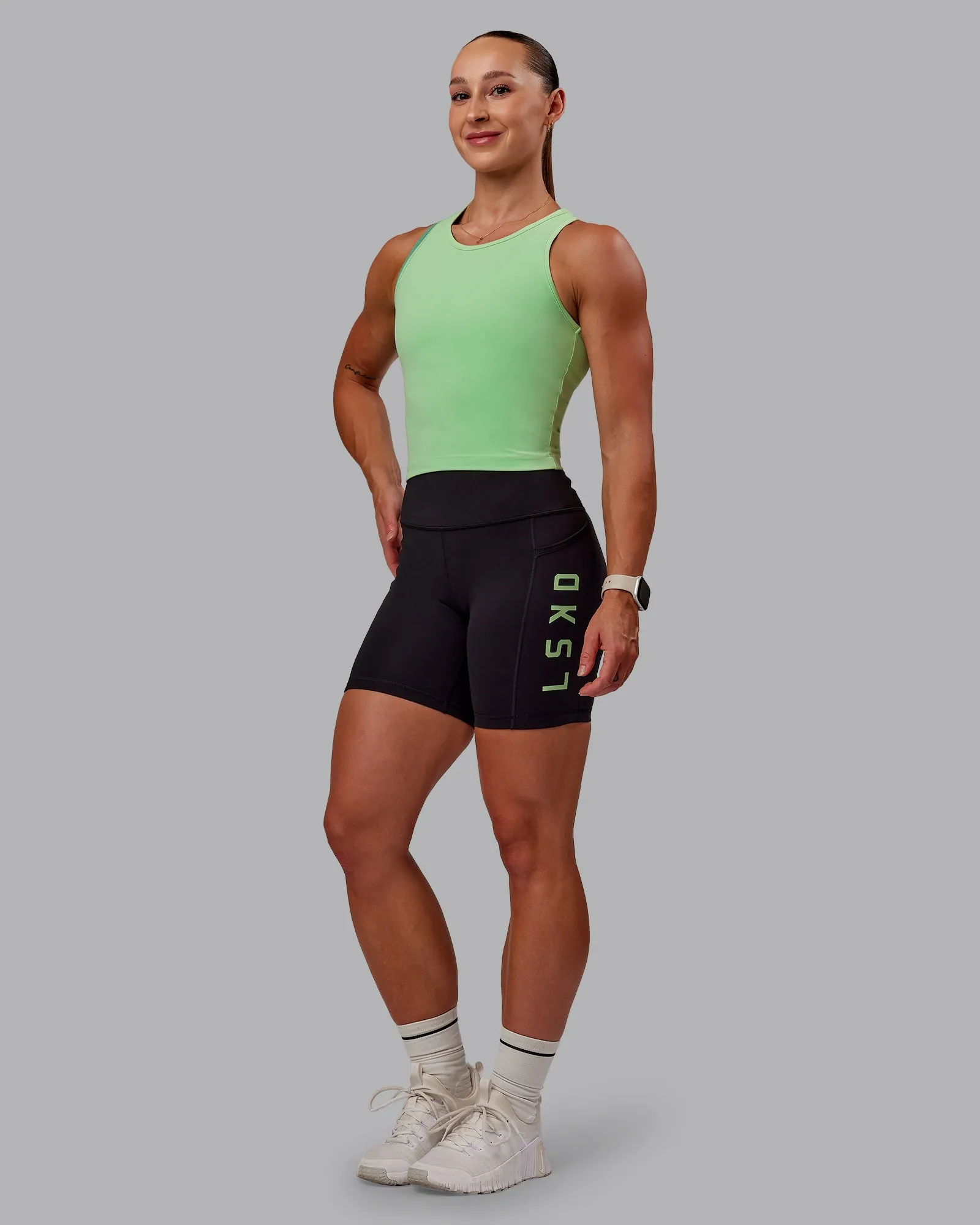 Rep Mid Short Tight - Black-Surreal Green