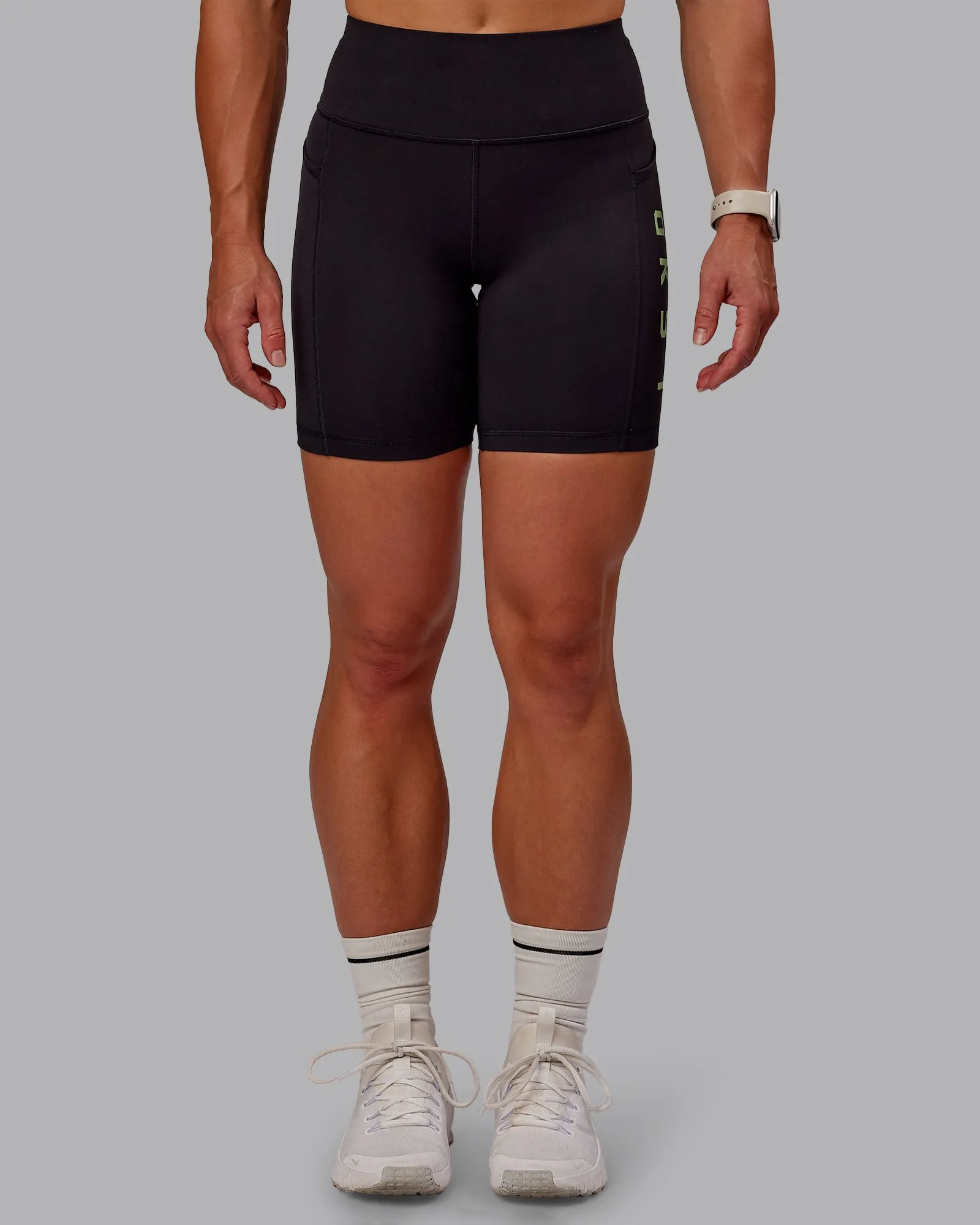 Rep Mid Short Tight - Black-Surreal Green