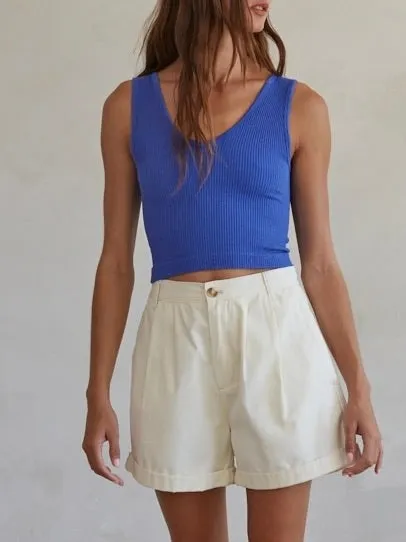 Reversible Crop Tank - Lavender Blue