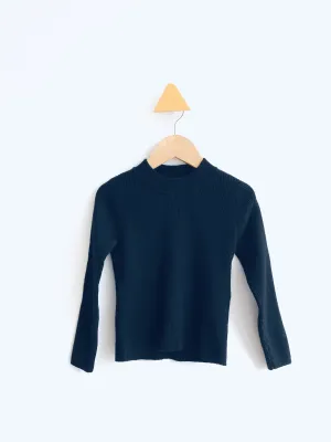 Ribbed Mock Neck Sweater // 6-7Y