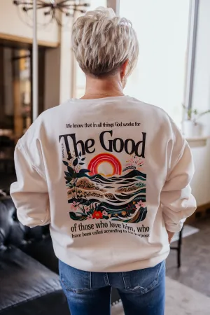 ROMANS 8:28 CREWNECK SWEATSHIRT