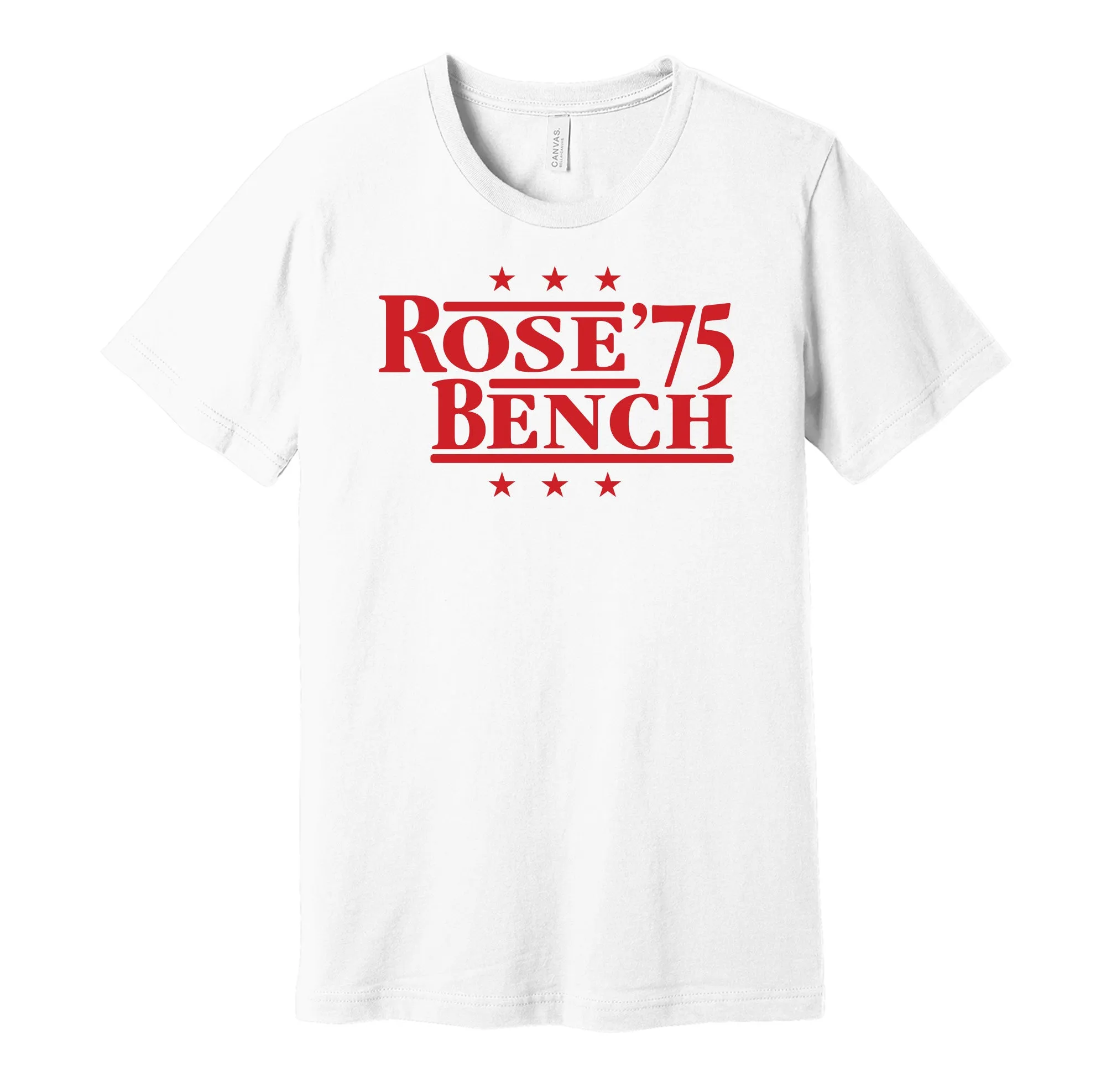 Rose & Bench '75 - Cincinnati Baseball Legends Political Campaign Parody T-Shirt - Hyper Than Hype Shirts