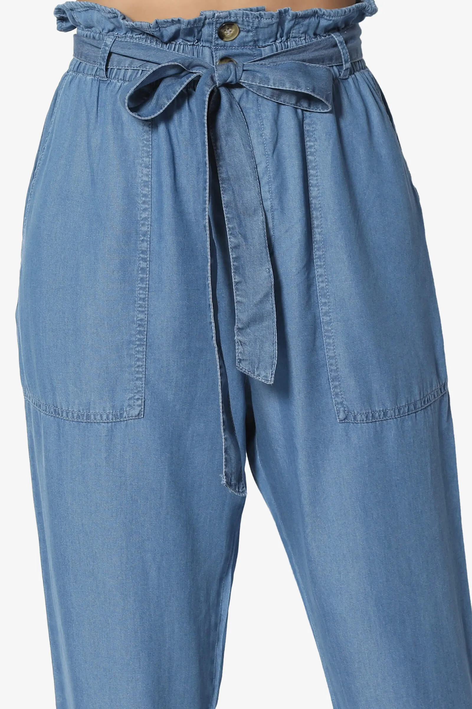 Sadie Chambray Paperbag Waist Pants