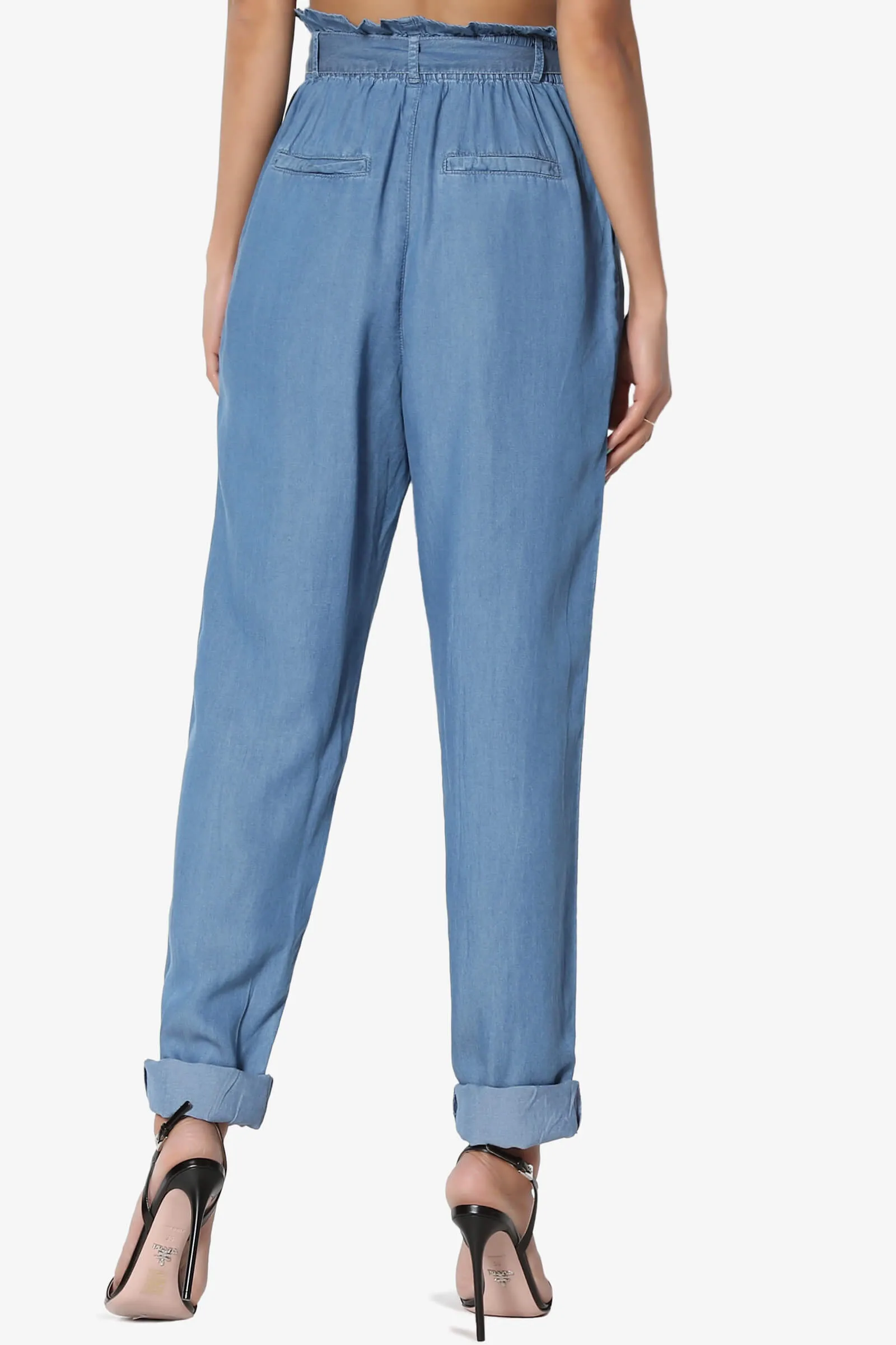 Sadie Chambray Paperbag Waist Pants