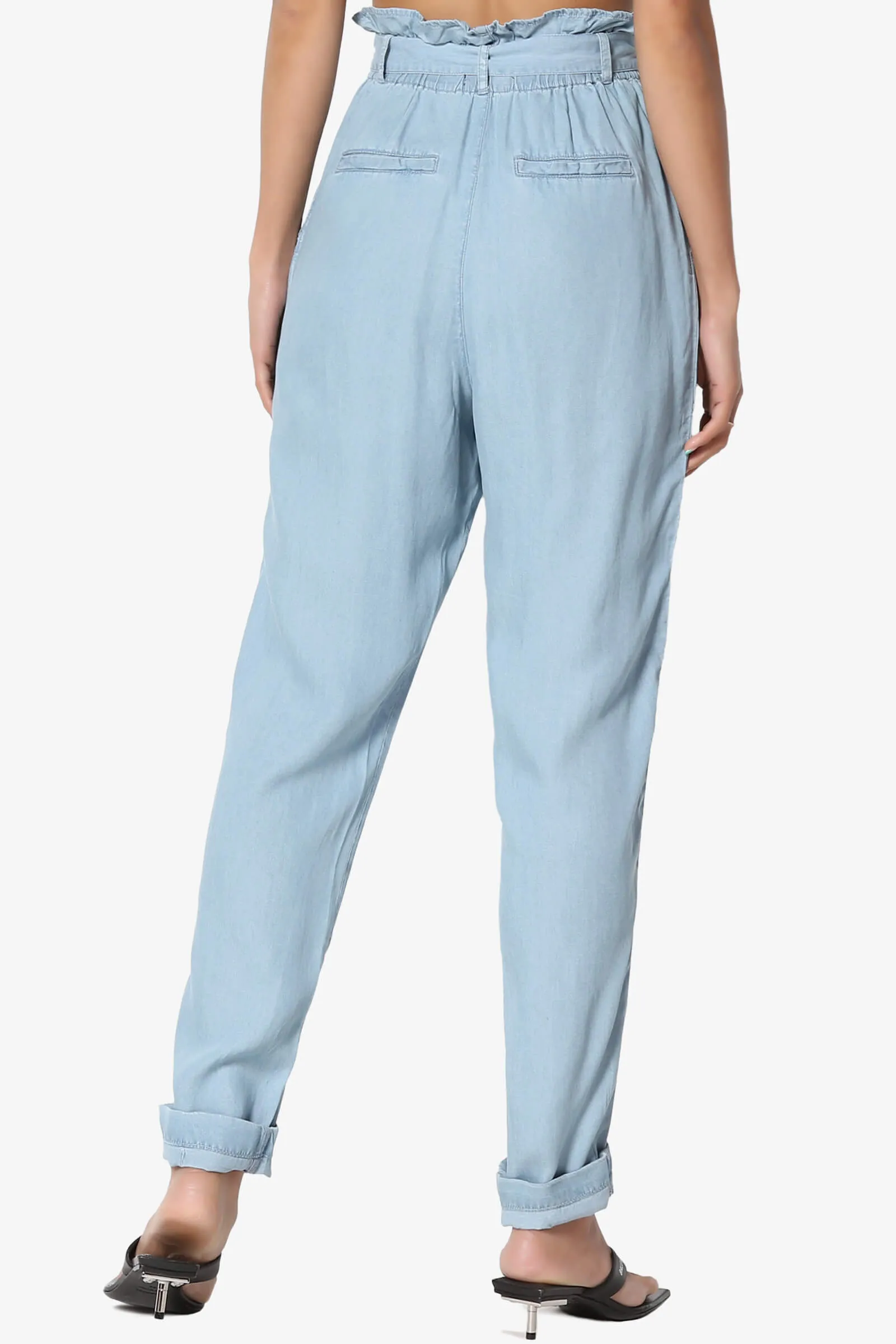 Sadie Chambray Paperbag Waist Pants