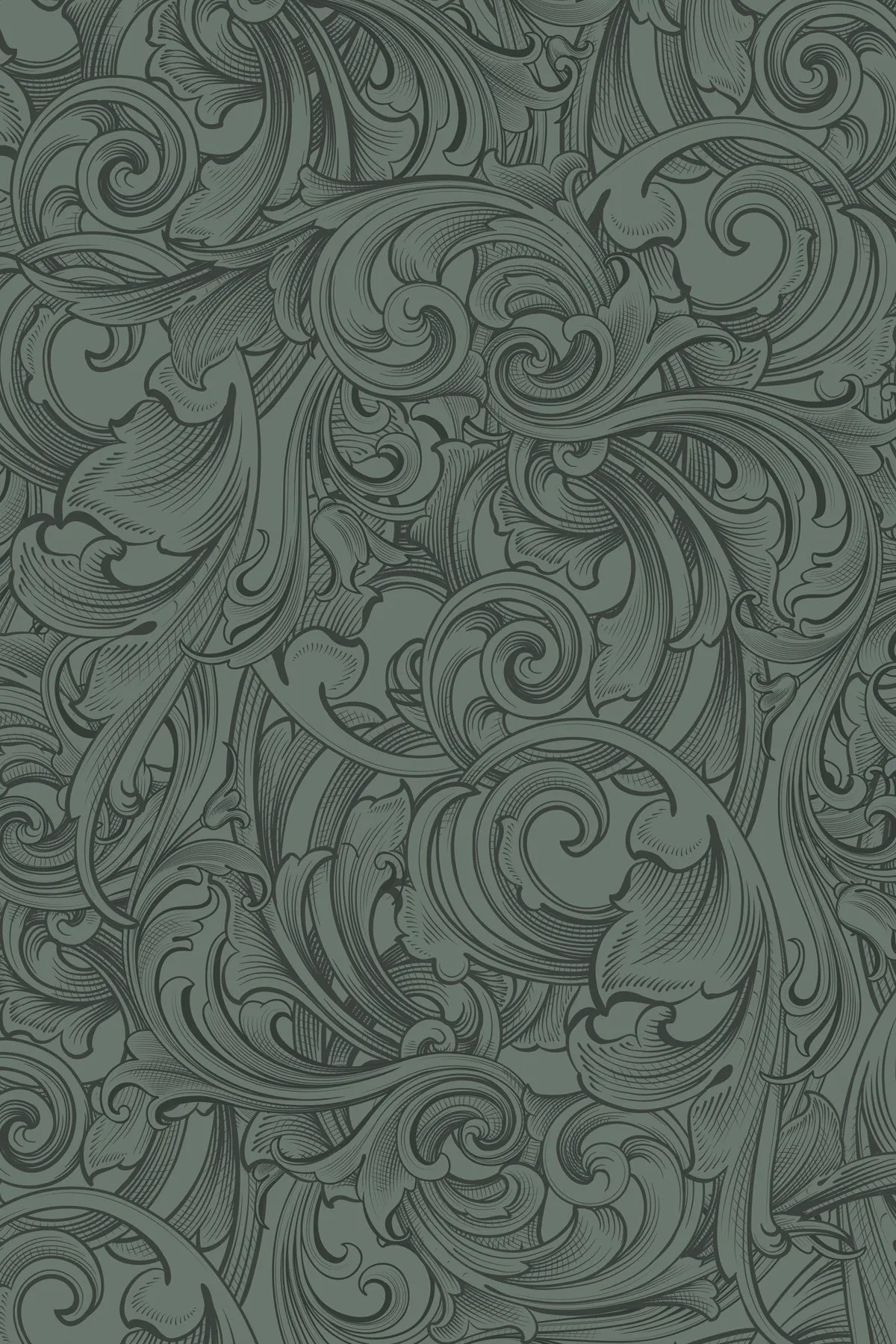 Scrollwork Yoga Leggings: Sage
