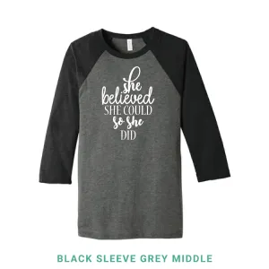 She Believed She Could So She Did Baseball T-Shirt