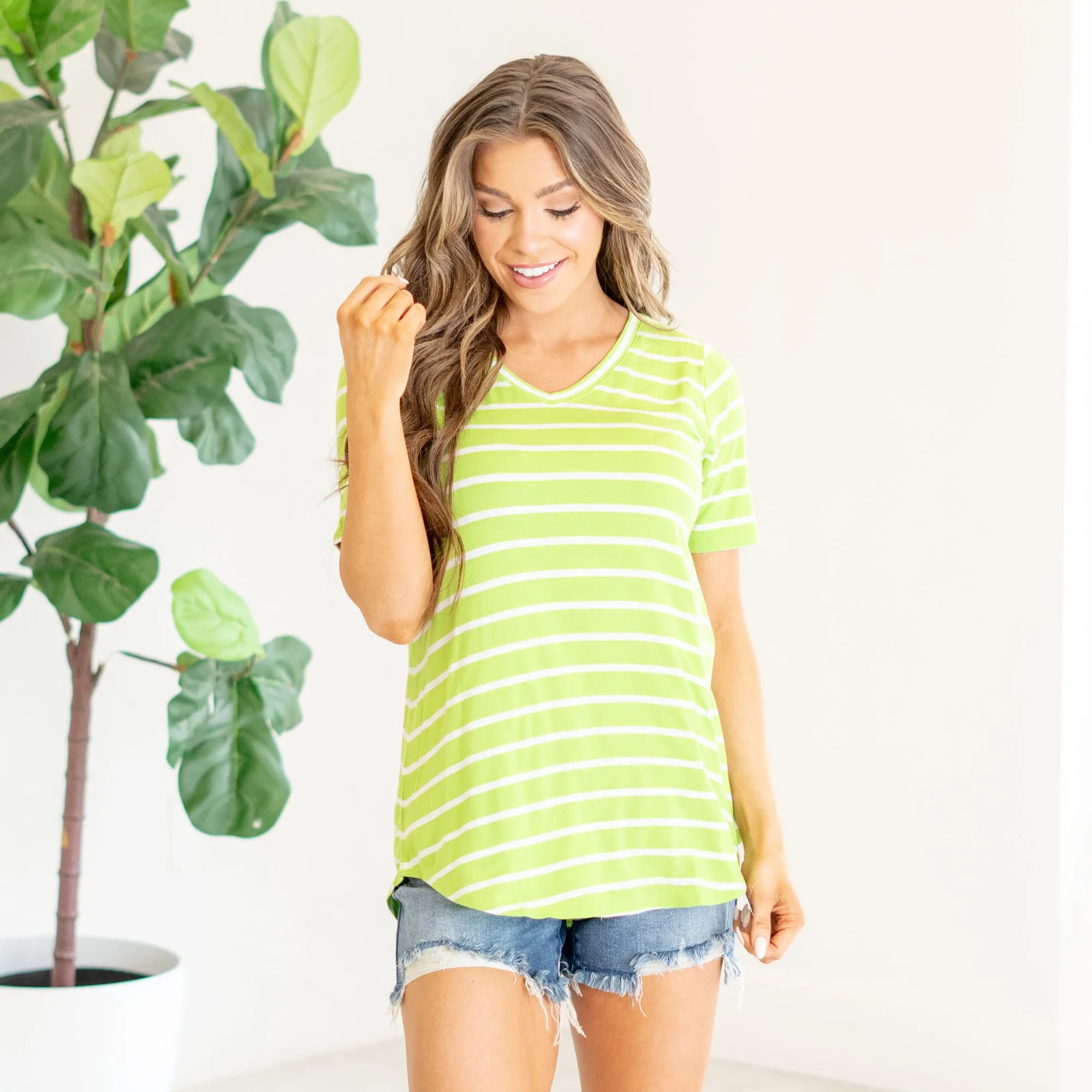 Short Sleeve V Neck Tee
