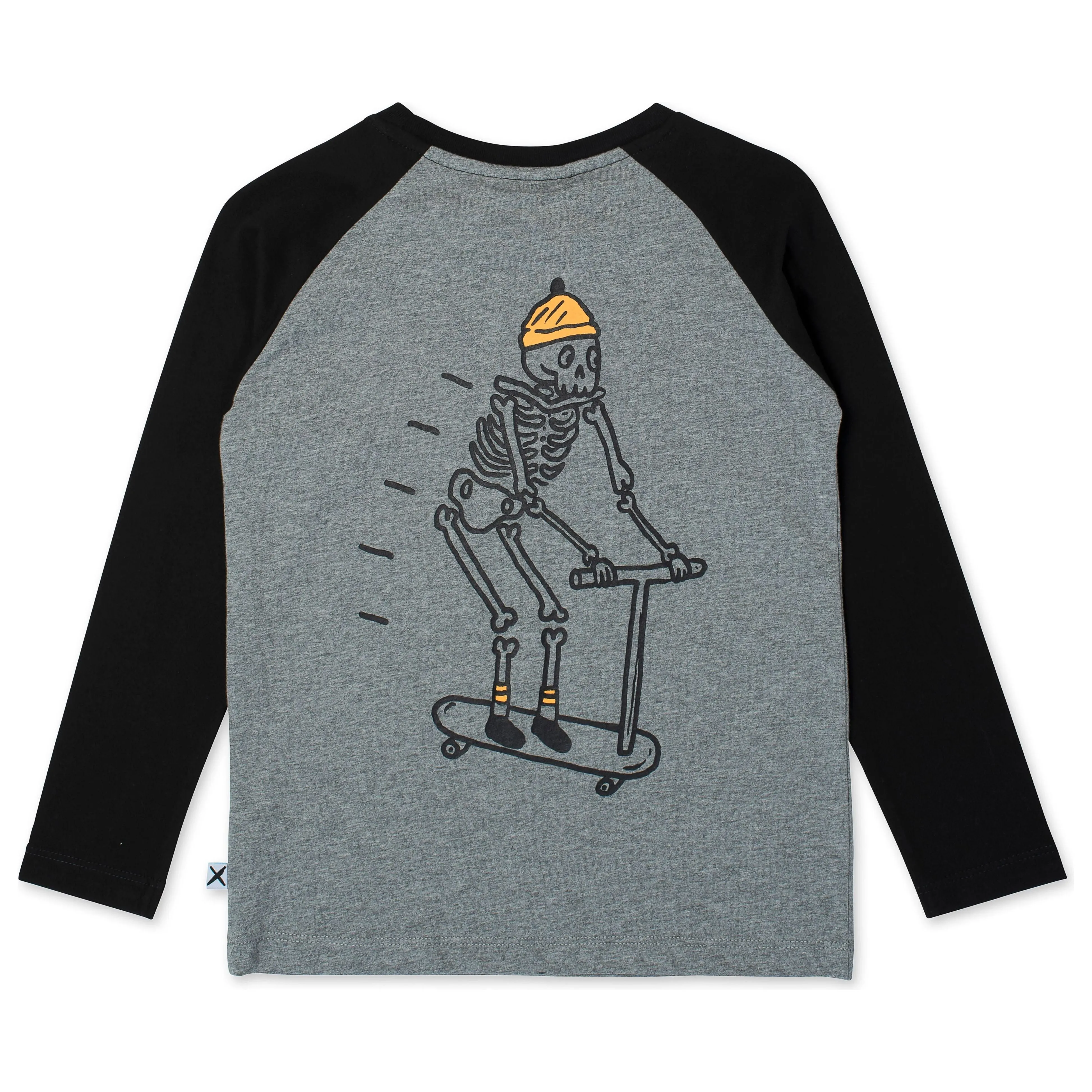 Skeleton Scooter Tee - Charcoal Marle/Black