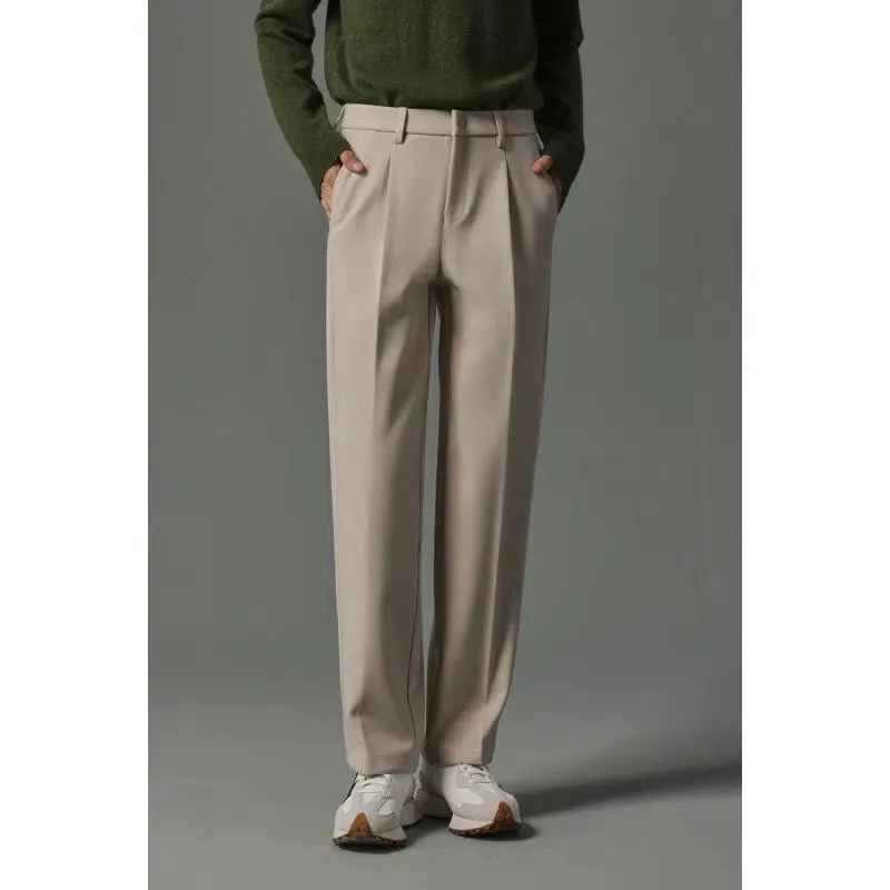 Slim Tapered Pleated Pants