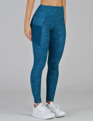 Social Legging: Moroccan Blue Illusionary Print