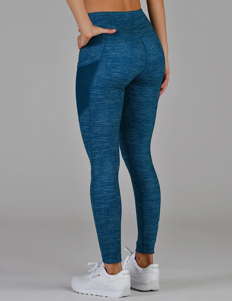 Social Legging: Moroccan Blue Illusionary Print