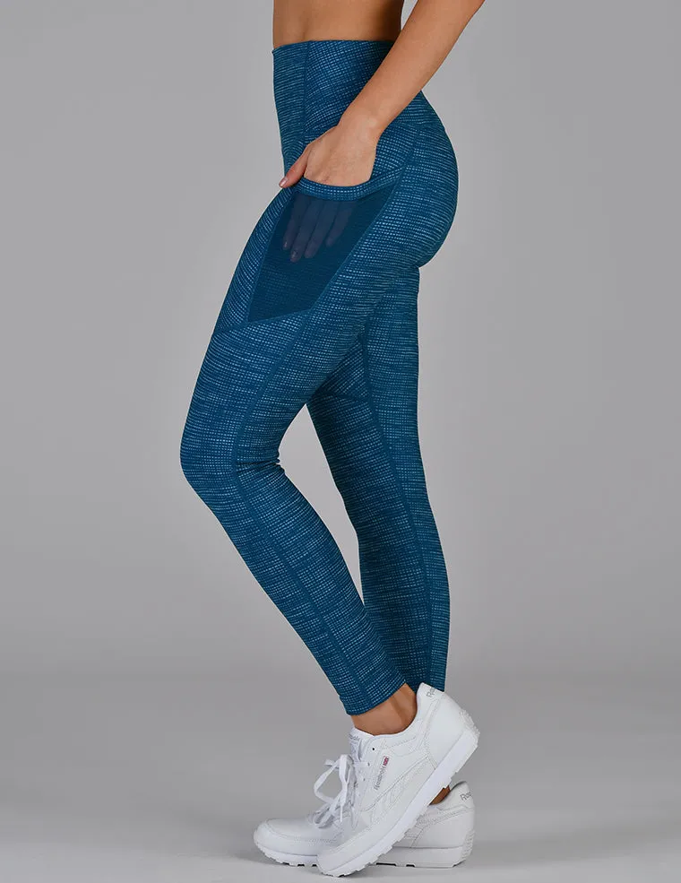 Social Legging: Moroccan Blue Illusionary Print