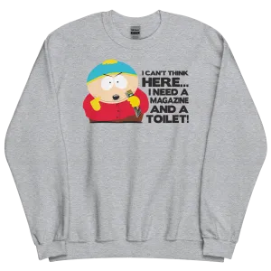 South Park Cartman Magazine and a Toilet Crewneck Sweatshirt