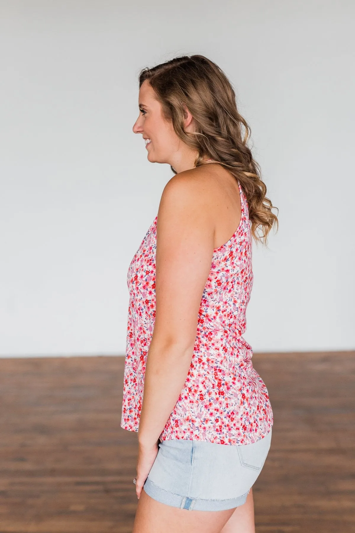 Spaces Between Us V-Neck Tank Top- Shades of Pink